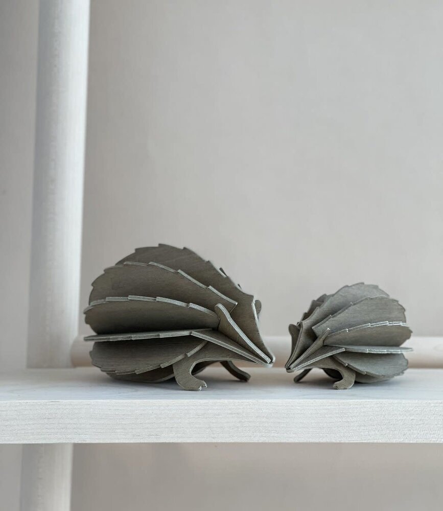 LOVI Lovi Egel berkenhout bruin - 2 formaten - 3D-dier DIY pakketje