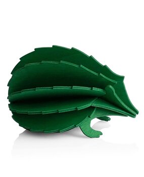LOVI Lovi Egel berkenhout donkergroen 11cm - 3D-dier DIY pakketje LOVI Lovi Egel berkenhout donkergroen 11cm - 3D-dier DIY pakketje