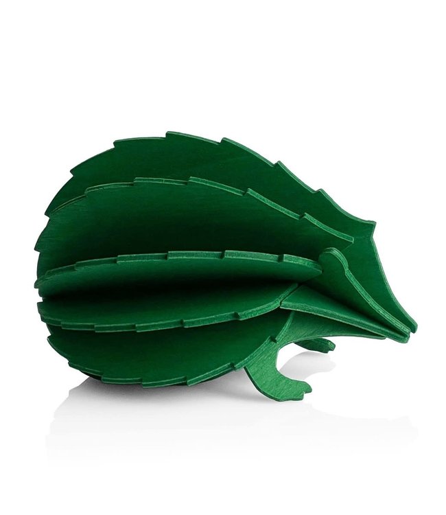 LOVI Lovi Hedgehog birch wood darkgreen - 2 sizes - 3D animal DIY package