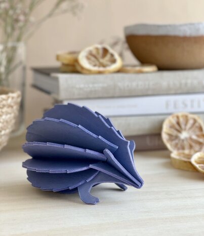LOVI Lovi Hedgehog birch wood lavender - 2 sizes - 3D animal DIY package LOVI Lovi Hedgehog birch wood lavender - 2 sizes - 3D animal DIY package