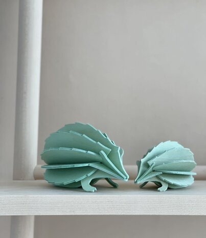 LOVI Lovi Hedgehog birch wood mint - 11cm - 3D animal DIY package LOVI Lovi Hedgehog birch wood mint - 11cm - 3D animal DIY package