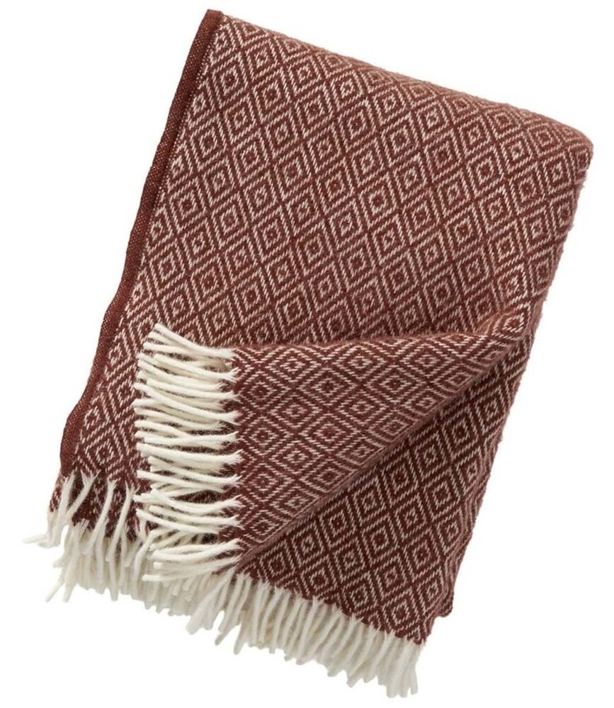 Klippan Klippan Stella plaid 130x200 rust made of 100% lambs wool Klippan Klippan Stella plaid 130x200 rust made of 100% lambs wool