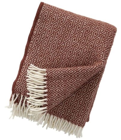 Klippan Klippan Stella plaid 130x200 rust made of 100% lambs wool Klippan Klippan Stella plaid 130x200 rust made of 100% lambs wool