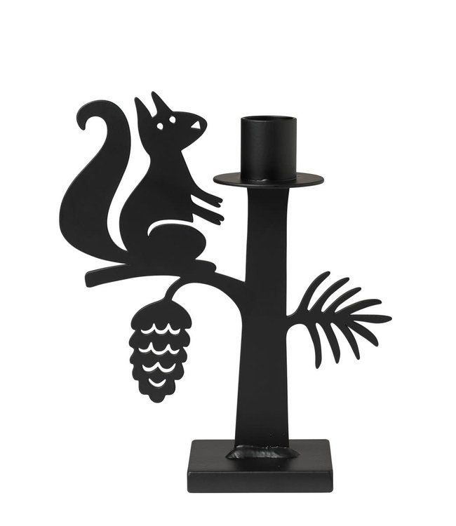 Bengt & Lotta Bengt & Lotta Squirrel candlestick W14.5cm H18cm iron black