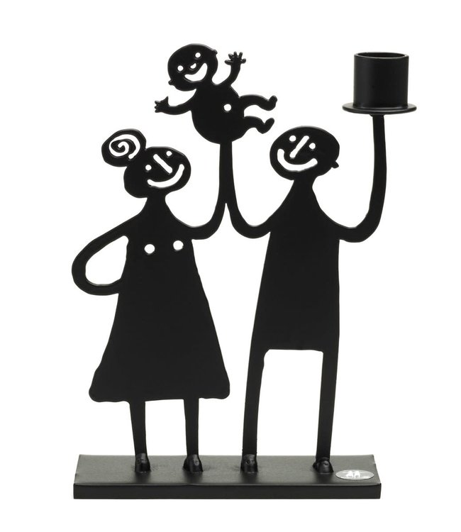 Bengt & Lotta Bengt & Lotta The Family big candlestick H21cm iron black