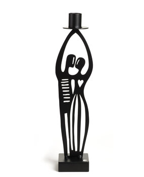 Bengt & Lotta Bengt & Lotta The Kiss kandelaar H31cm W7.5cm  ijzer zwart