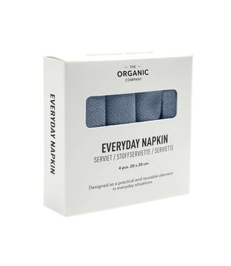 The Organic Company The Organic Company Everyday Napkin 20x20cm set of 4 Grey Blue GOTS certified