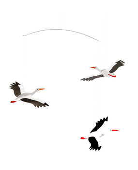 Flensted Mobiles Flensted Mobiles Lucky Storks Ooievaars 47x46cm mobiel