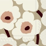 Marimekko Marimekko Unikko Papieren Servetten 33x33cm beige rose Marimekko Marimekko Unikko Papieren Servetten 33x33cm beige rose