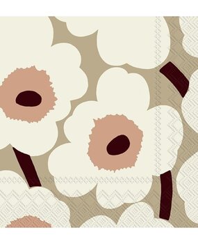 Marimekko Marimekko Unikko Papieren Servetten 33x33cm beige rose Marimekko Marimekko Unikko Papieren Servetten 33x33cm beige rose