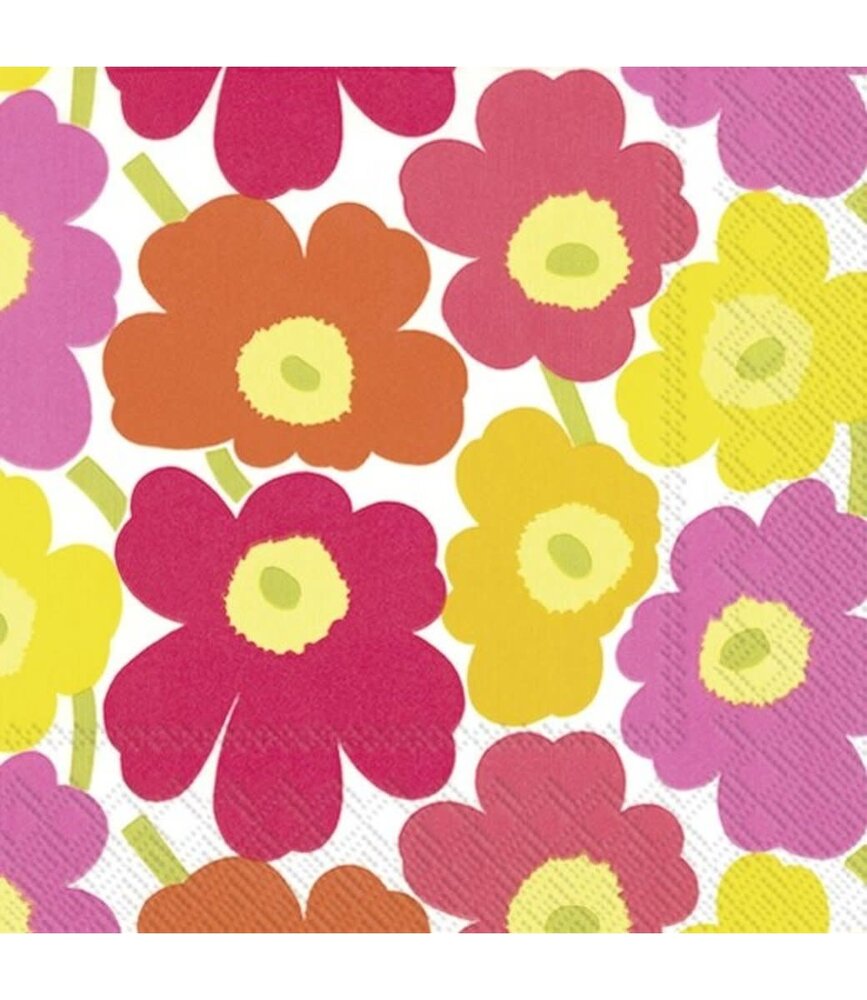 Marimekko Marimekko Mini Unikko Papieren Servetten 33x33cm Marimekko Marimekko Mini Unikko Papieren Servetten 33x33cm