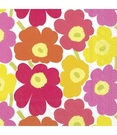 Marimekko Marimekko Mini Unikko Papieren Servetten 33x33cm Marimekko Marimekko Mini Unikko Papieren Servetten 33x33cm