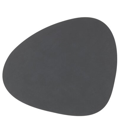 LIND DNA LIND DNA Placemat Curve L Nupo Gerecycled Leer antraciet LIND DNA LIND DNA Placemat Curve L Nupo Gerecycled Leer antraciet