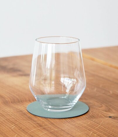 LIND DNA LIND DNA Glas Onderzetter Circle Nupo Gerecycled Leer pastel groen
