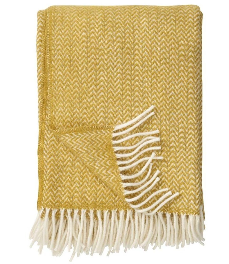 Klippan Klippan Chevron plaid 130x200 made of 100% eco Wool yellow Klippan Klippan Chevron plaid 130x200 made of 100% eco Wool yellow