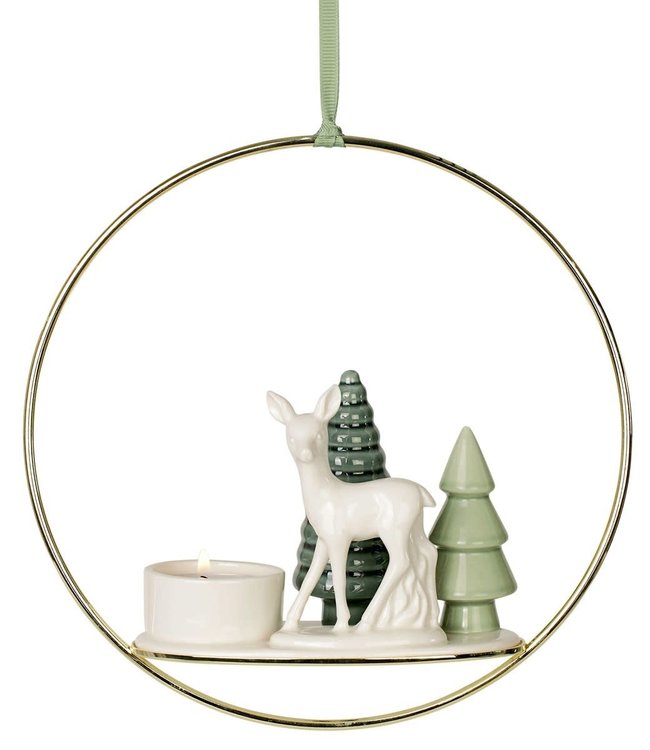 Dottir Dottir Winter Stories Bambi Hanging Votive Ring theelichthouder