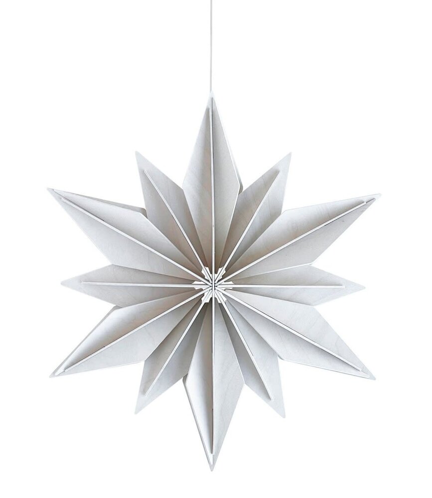 LOVI Lovi Decor Star 36cm Berkenhout wit 3D DIY pakket LOVI Lovi Decor Star 36cm Berkenhout wit 3D DIY pakket