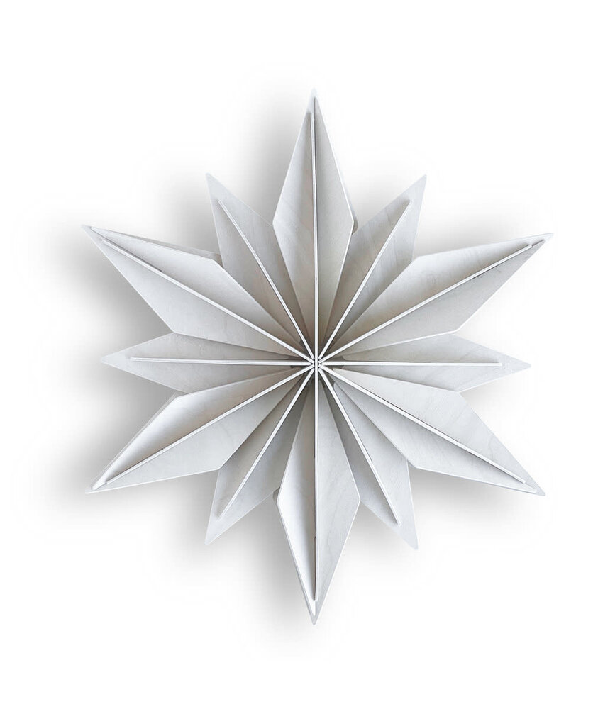 LOVI Lovi Decor Star 36cm Berkenhout wit 3D DIY pakket LOVI Lovi Decor Star 36cm Berkenhout wit 3D DIY pakket