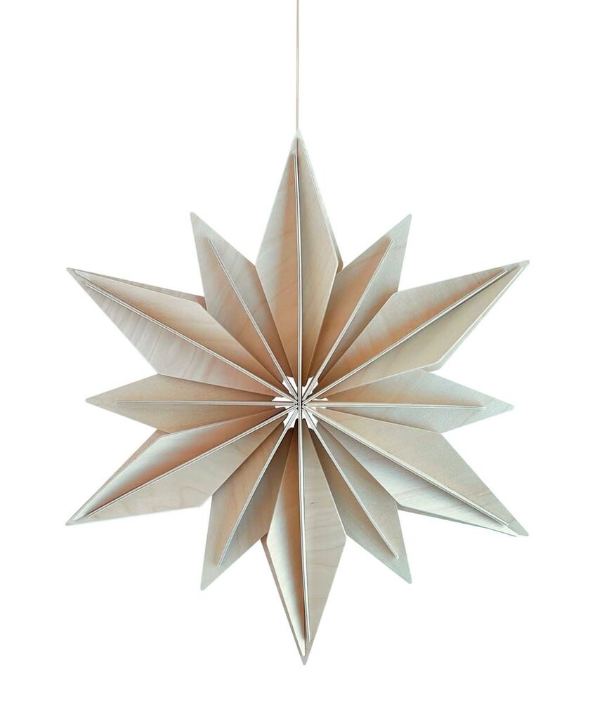 LOVI Lovi Decor Star 36cm Berkenhout naturel 3D DIY pakket LOVI Lovi Decor Star 36cm Berkenhout naturel 3D DIY pakket
