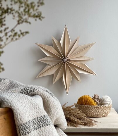 LOVI Lovi Decor Star 36cm Berkenhout naturel 3D DIY pakket LOVI Lovi Decor Star 36cm Berkenhout naturel 3D DIY pakket
