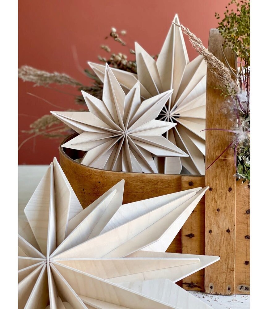 LOVI Lovi Decor Star 36cm Berkenhout naturel 3D DIY pakket LOVI Lovi Decor Star 36cm Berkenhout naturel 3D DIY pakket