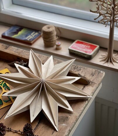 LOVI Lovi Decor Star 36cm Berkenhout naturel 3D DIY pakket LOVI Lovi Decor Star 36cm Berkenhout naturel 3D DIY pakket