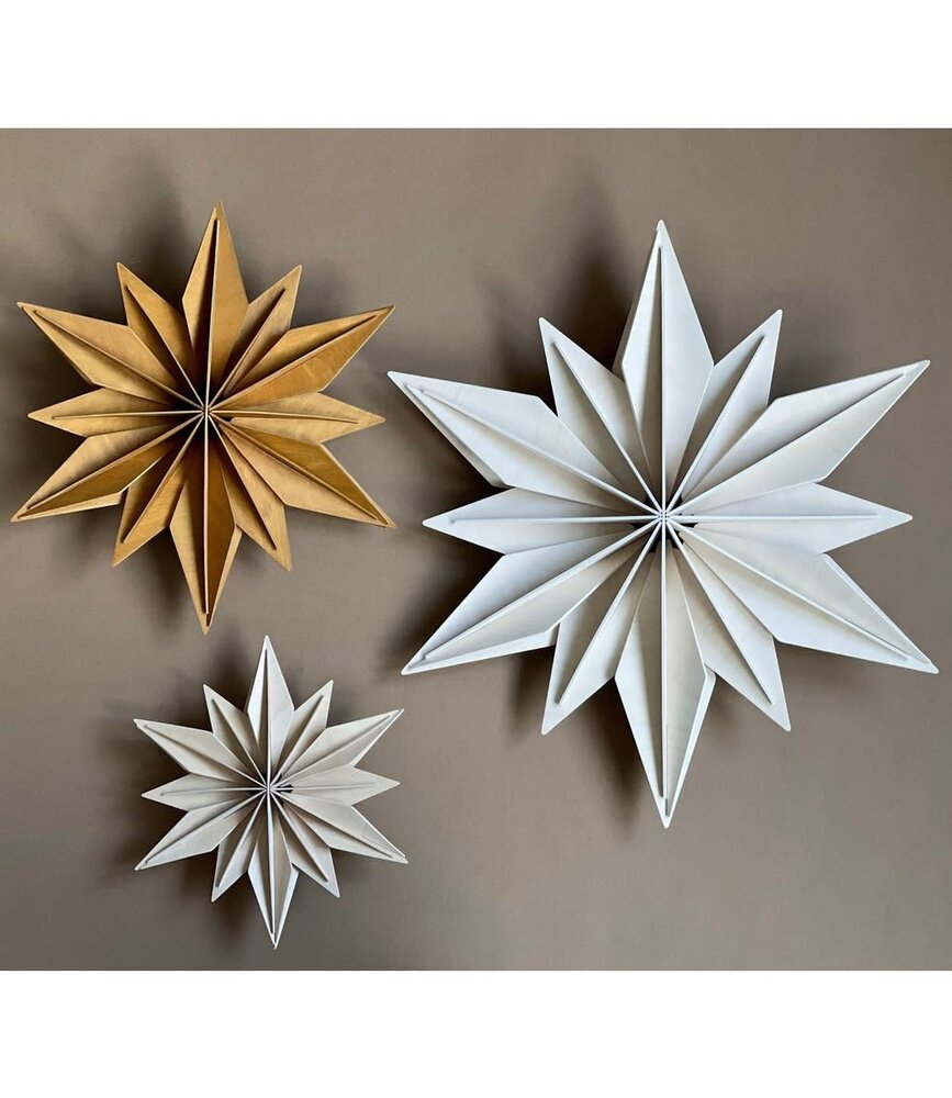 LOVI Lovi Decor Star 24cm Berkenhout wit 3D DIY pakket LOVI Lovi Decor Star 24cm Berkenhout wit 3D DIY pakket