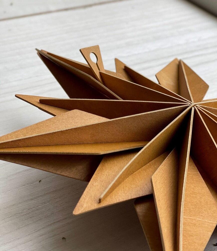 LOVI Lovi Decor Star 24cm Berkenhout wit 3D DIY pakket LOVI Lovi Decor Star 24cm Berkenhout wit 3D DIY pakket