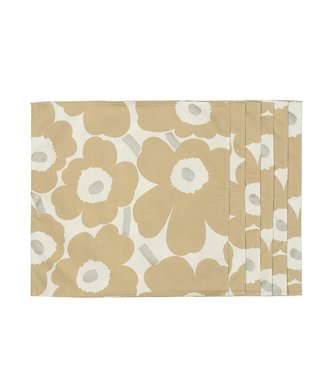 Marimekko Marimekko Pieni Unikko cotton napkin Set of 6 43x43cm silver beige in gift box