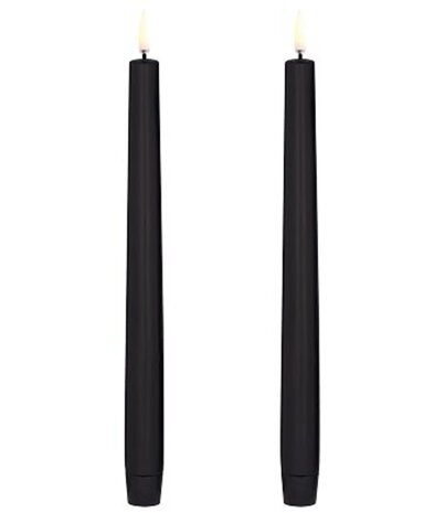 Uyuni Lighting Uyuni Lighting LED Wax dinerkaars 2 stuks Ø2,3 x 25cm zwart Uyuni Lighting Uyuni Lighting LED Wax dinerkaars 2 stuks Ø2,3 x 25cm zwart