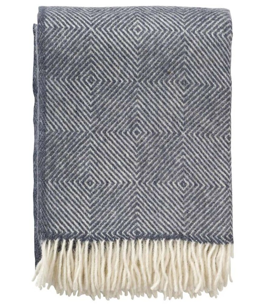 Klippan Klippan Gooseye plaid of 25% recycled Wool 130x200 smokey blue Klippan Klippan Gooseye plaid of 25% recycled Wool 130x200 smokey blue