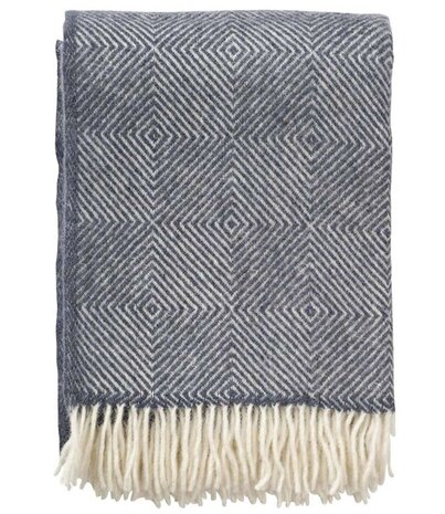 Klippan Klippan Gooseye plaid of 25% recycled Wool 130x200 smokey blue Klippan Klippan Gooseye plaid of 25% recycled Wool 130x200 smokey blue