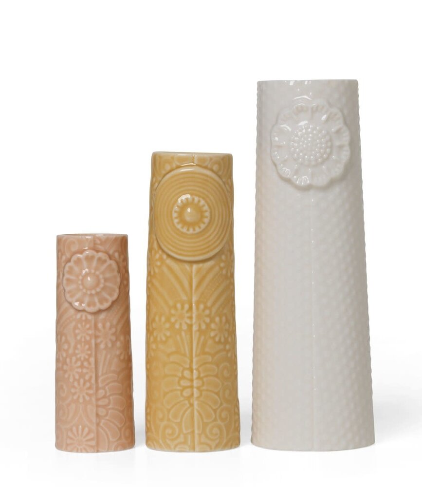 Dottir Nordic Design Dottir Vaas Pipanella Flock Summer Love set van 3 Dottir Nordic Design Dottir Vaas Pipanella Flock Summer Love set van 3