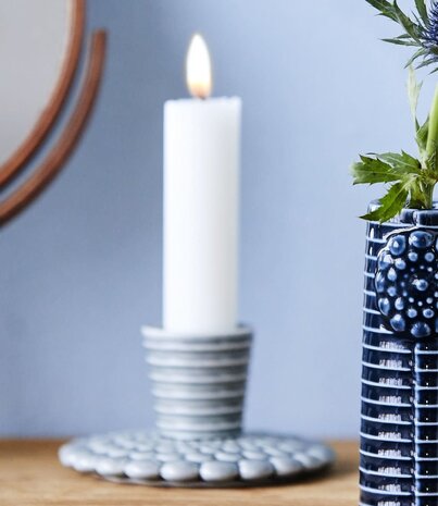 Dottir Nordic Design Dottir Pipanella Bubble Lines Blue Grey Candlestick Dottir Nordic Design Dottir Pipanella Bubble Lines Blue Grey Candlestick