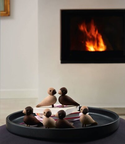 Kay Bojesen Denmark Kay Bojesen Lovebirds set van 2 eiken/gerookt eiken Kay Bojesen Denmark Kay Bojesen Lovebirds set van 2 eiken/gerookt eiken