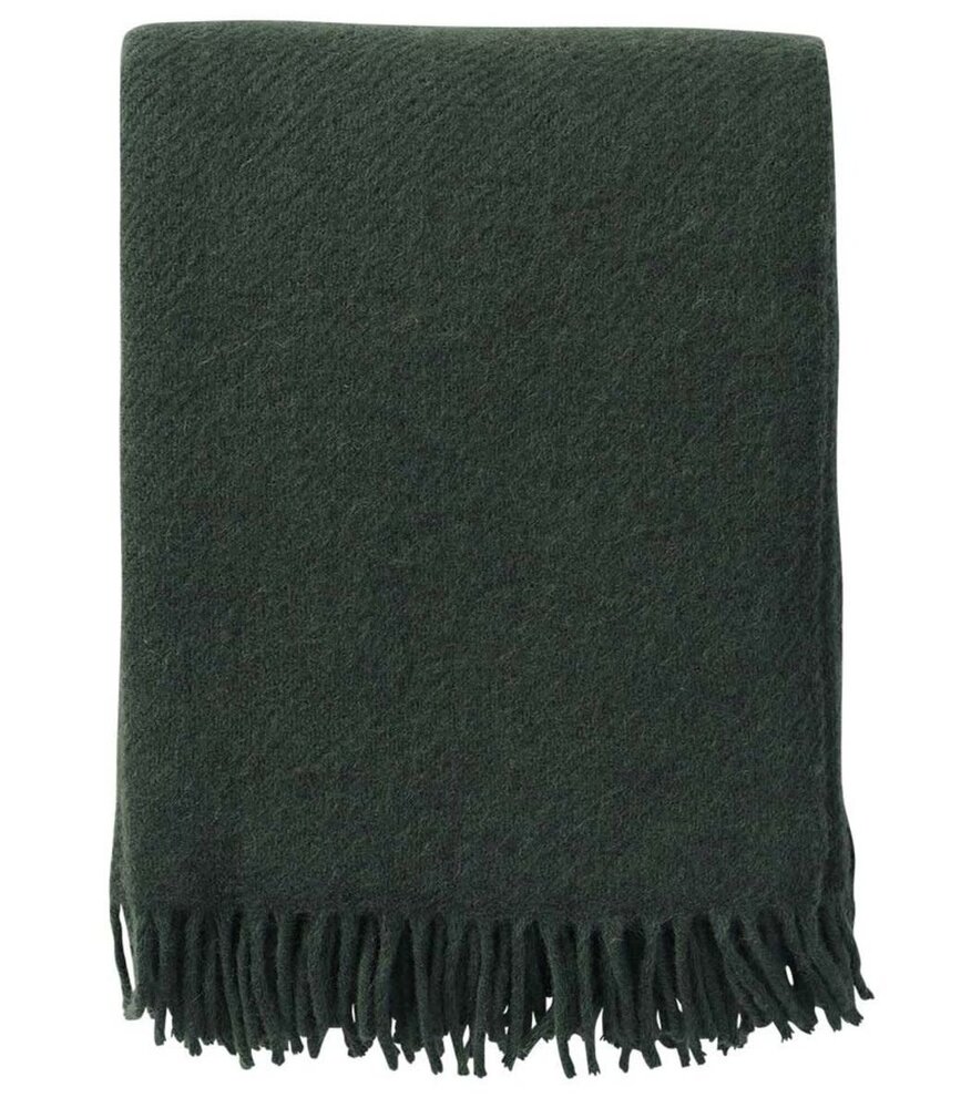 Klippan Klippan Gotland woolen plaid 130x200 of 25% Gotland wool bottle green Klippan Klippan Gotland woolen plaid 130x200 of 25% Gotland wool bottle green