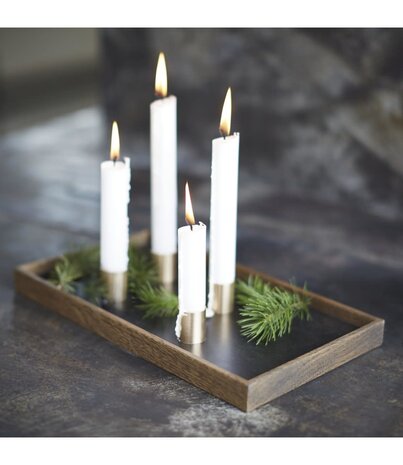 The Oak Men The Oak Men magnetische kandelaar Tray donker Eiken / messing 32,5 x 18 x 2,5 cm The Oak Men The Oak Men magnetische kandelaar Tray donker Eiken / messing 32,5 x 18 x 2,5 cm