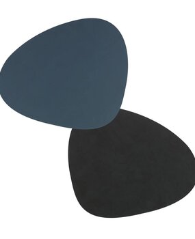 LIND DNA LIND DNA Placemat Curve L Dubbelzijdig Nupo Gerecycled Leer Dark Blue - Black LIND DNA LIND DNA Placemat Curve L Dubbelzijdig Nupo Gerecycled Leer Dark Blue - Black