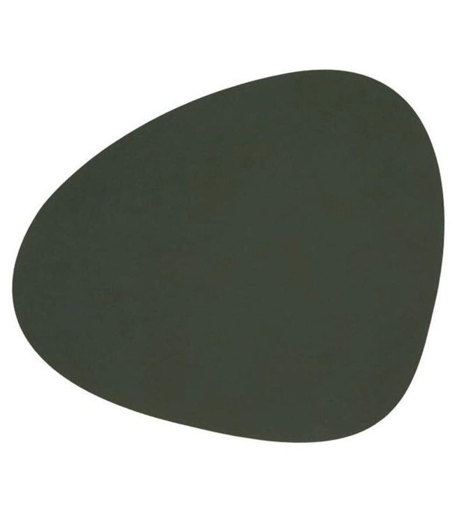 LIND DNA LIND DNA Table Mat Curve L Nupo Recycled Leather Dark Green