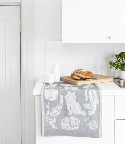 Lapuan Kankurit Lapuan Kankurit Kissanpäivät katten theedoek 46x70cm Zwart Lapuan Kankurit Lapuan Kankurit Kissanpäivät katten theedoek 46x70cm Zwart