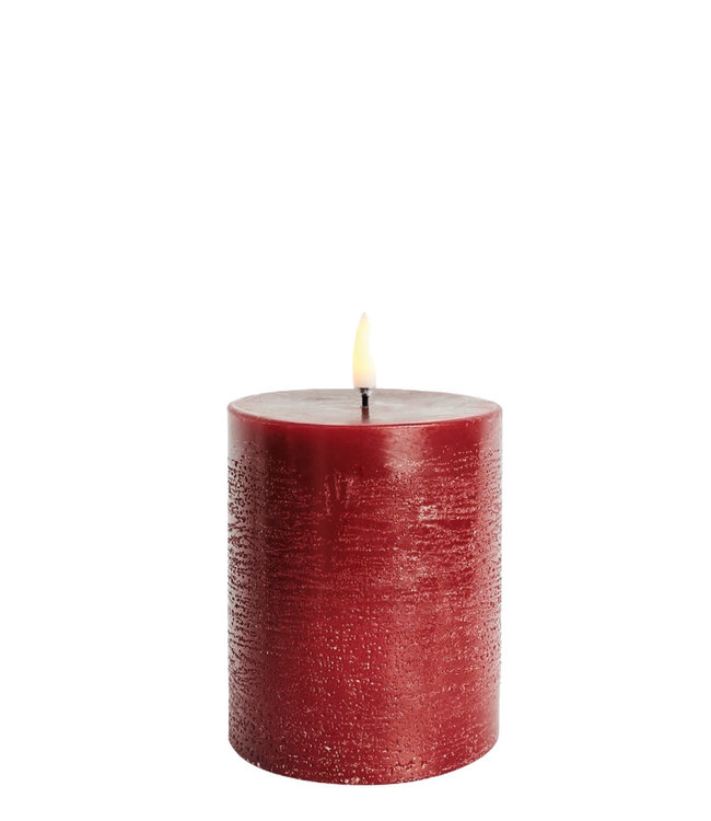 Uyuni Lighting Uyuni Lighting LED pillar candle Ø7.8 x 10cm Rustic Carmine red