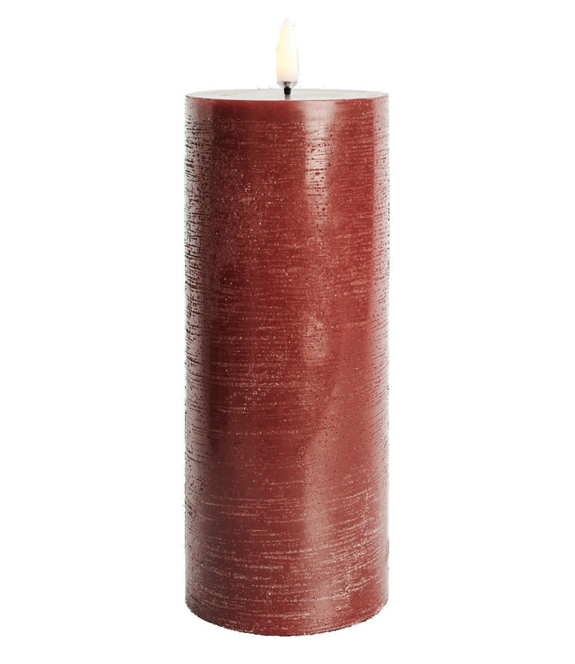 Uyuni Lighting Uyuni Lighting LED pillar candle Ø7.8 x 20cm Rustic Carmine red