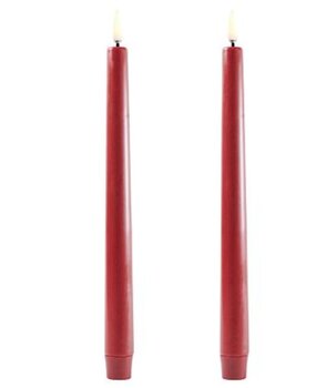 Uyuni Lighting Uyuni Lighting LED candle 2 stuks Ø2,3 x 25cm carmine red