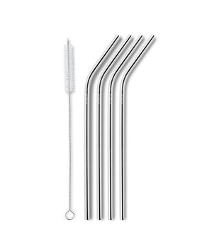 AYA & IDA AYA & IDA Stainless steel reusable straws set of 4 pieces with silver brush AYA & IDA AYA & IDA Stainless steel reusable straws set of 4 pieces with silver brush
