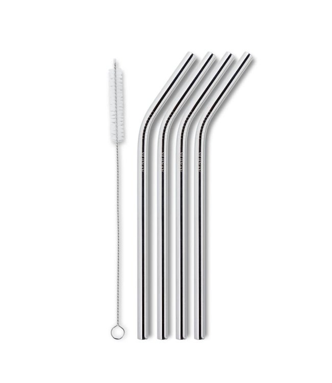 AYA & IDA AYA & IDA RVS Smoothie reusable straws set of 4 pieces with silver brush