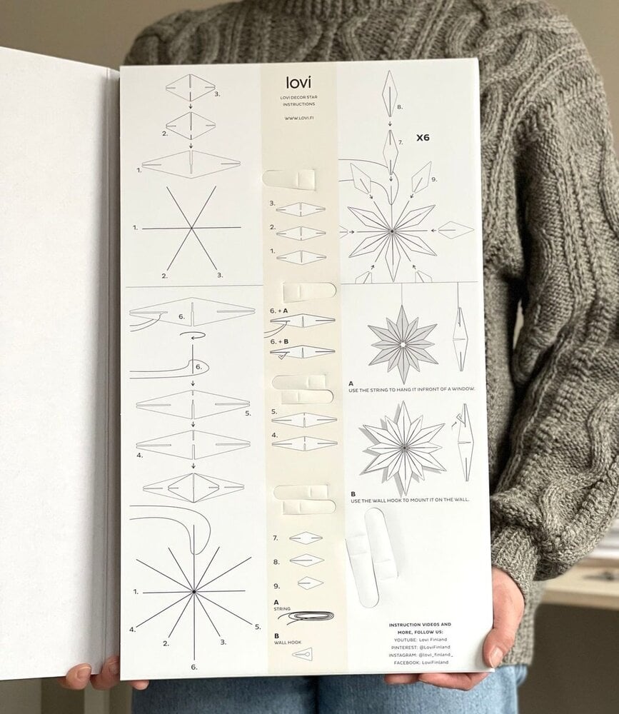 LOVI Lovi Birchwood Star 48cm cinnamon 3D DIY package LOVI Lovi Birchwood Star 48cm cinnamon 3D DIY package