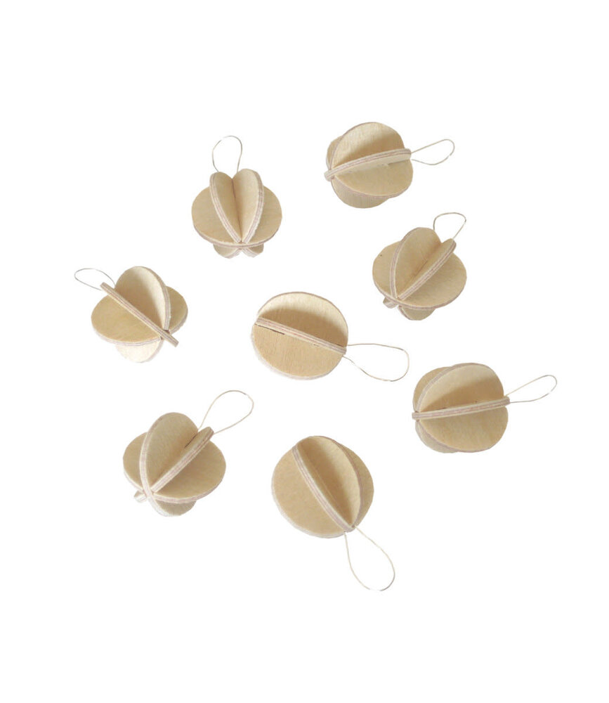 LOVI Lovi mini wooden balls birchwood natural set of 8 - DIY package LOVI Lovi mini wooden balls birchwood natural set of 8 - DIY package