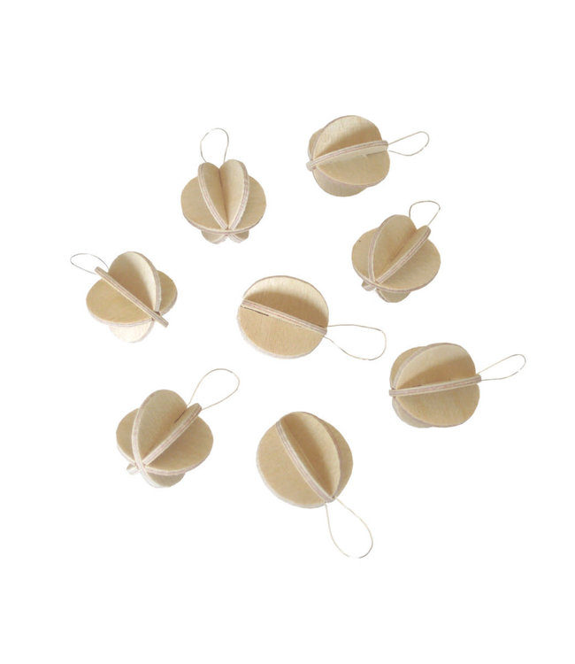 LOVI Lovi mini wooden balls birchwood natural set of 8 - DIY package