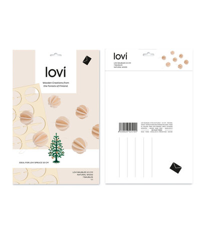 LOVI Lovi wooden balls Ø3.5cm natural set of 7 - birch wood DIY package LOVI Lovi wooden balls Ø3.5cm natural set of 7 - birch wood DIY package