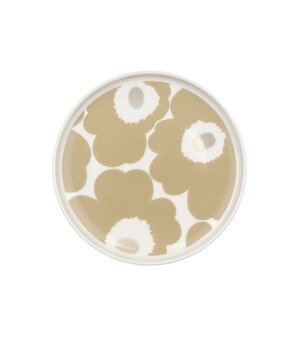 Marimekko Marimekko Unikko 13.5cm plate beige with silver Marimekko Marimekko Unikko 13.5cm plate beige with silver